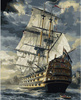 Fregata 50x65 cm malowanie po numerach