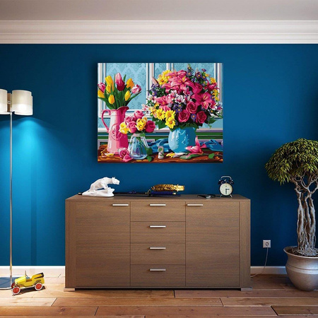 Malowanie po numerach Kwiaty W Wazonach