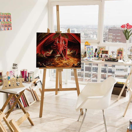 Czerwony smok Malowanie po numerach 40x50 cm
