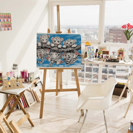 Tygryski na gałęzi 40x30cm Malowanie po numerach