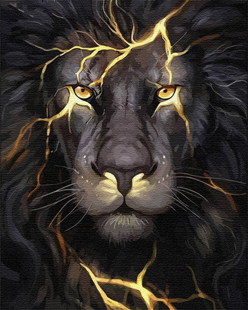 Ciemny lew Obraz Do Malowania Po Numerach