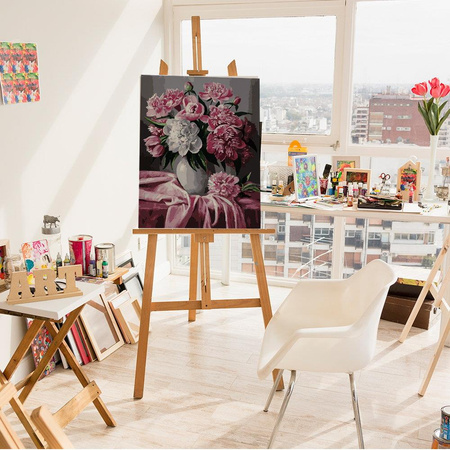 Różowe i białe piwonie Obraz Do Malowania Po Numerach