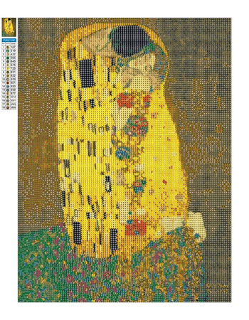 Mozaika Diamentowa 5D Bez Ramy Pocałunek (Gustav Klimt) 30x40 Haft Diamentowy