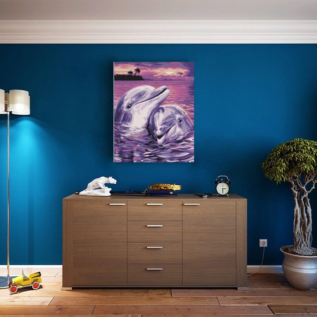 Para Delfinów Malowanie po Numerach