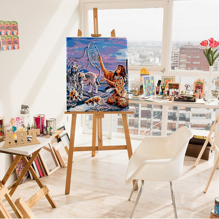 Pocahontas Z Wilkami Obraz Do Malowania Po Numerach