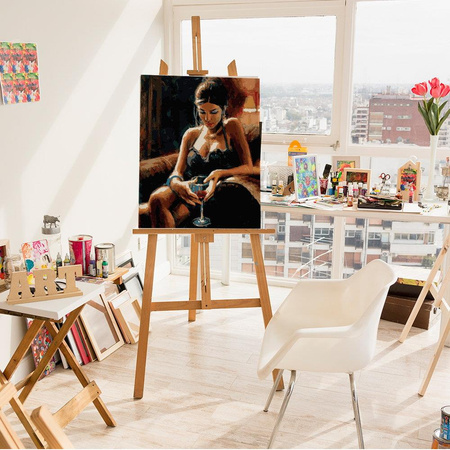 Dziewczyna ze szklanką Obraz Do Malowania Po Numerach