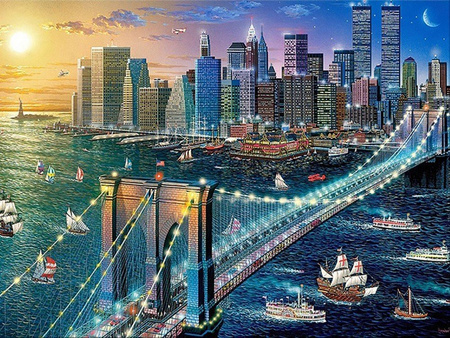 Miasto marzeń 40x30cm Diamond Painting Mozaika