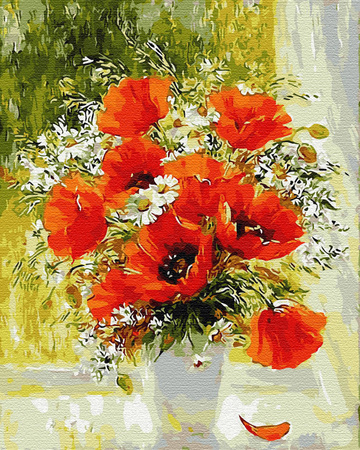 Maki i stokrotki Malowanie Po Numerach