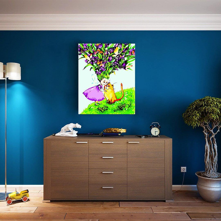 Dziewczyna z kotem Obraz Do Malowania Po Numerach