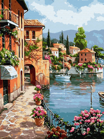 Mozaika Diamentowa 5D Bez Ramy Wybrzeże 30x40 Haft Diamentowy