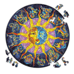 Drewniane Puzzle ZODIAK Z Elementami Zwierząt 34 cm 191 el