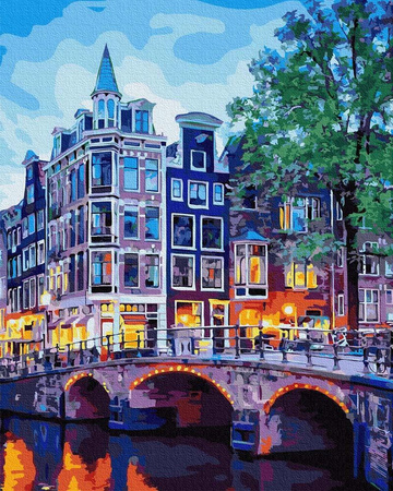 Lampki nocne w Amsterdamie 40x50 Malowanie Po Numerach
