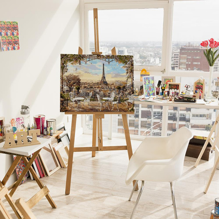 Kawiarnia z widokiem na Wieżę Eiffla Malowanie po Numerach