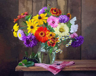 Wazon z kwiatami Obraz Do Malowania Po Numerach