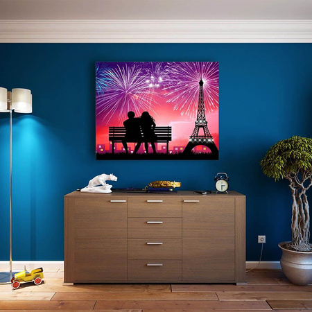 Fajerwerki w Paryżu 30x40cm Obraz Do Malowania Po Numerach