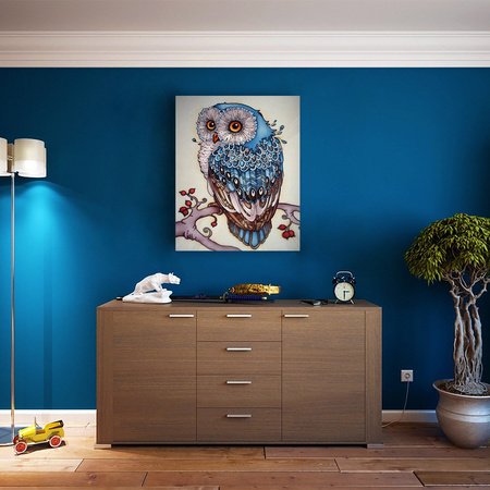 5D Sowa Na Gałęzi Diamond Painting Mozaika 40x30 cm