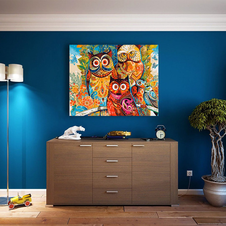 Kolorowe Sowy Malowanie Po Numerach