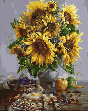 5D Słoneczniki i ręcznik Diamentowa Mozaika 40x30 cm