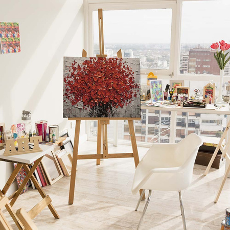 Czerwony bukiet 50x65 cm Malowanie Po Numerach