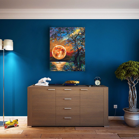 Księżyc Nad Jeziorem Obraz Do Malowania Po Numerach