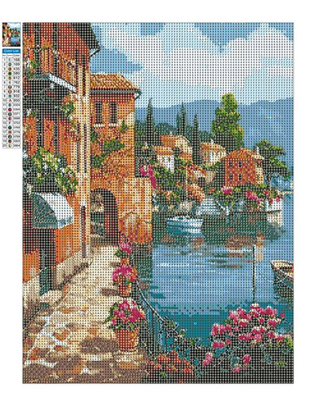 Mozaika Diamentowa 5D Bez Ramy Wybrzeże 30x40 Haft Diamentowy