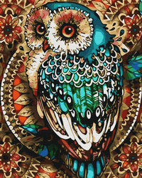 Sowa ornament 40x50 cm Malowanie po numerach