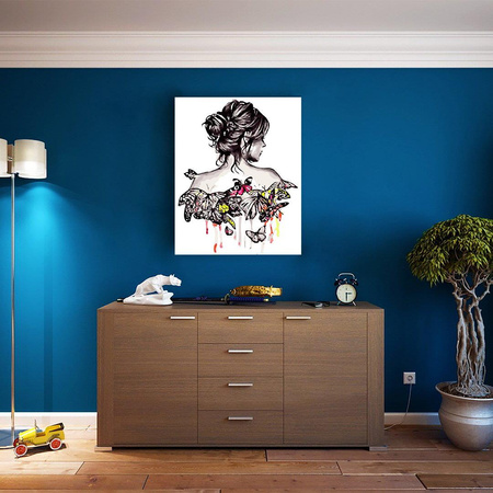 Dziewczyna z motylami Obraz Do Malowania Po Numerach