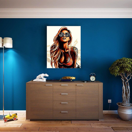 Blondynka w okularach Obraz Do Malowania Po Numerach