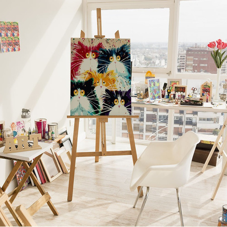 Pięć Kolorowych Kotów Malowanie Po Numerach