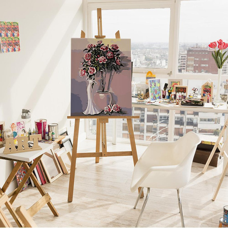 Róże w wazonie Obraz Do Malowania Po Numerach