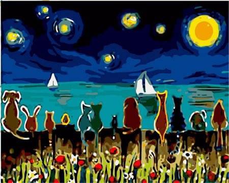 Spójrz na księżyc Obraz Do Malowania Po Numerach