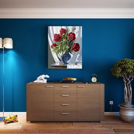 Bukiet bordowych piwonii Malowanie Po Numerach