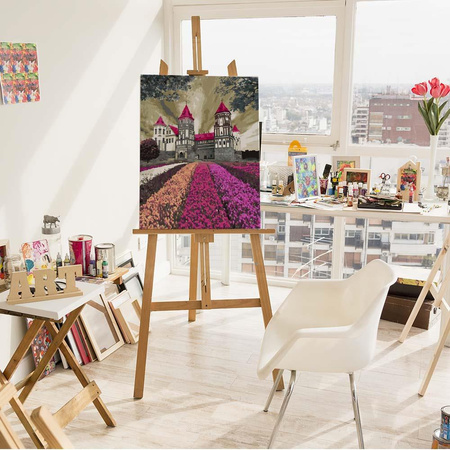 Zamek Mirski w kwiatach Malowanie po Numerach