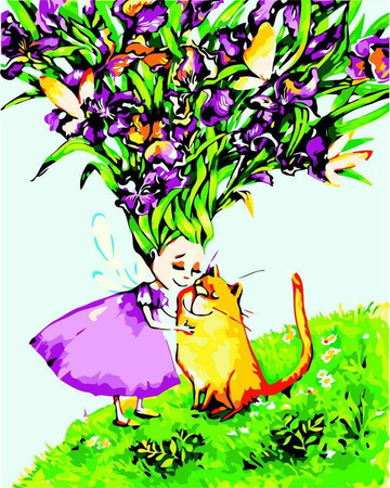 Dziewczyna z kotem Obraz Do Malowania Po Numerach