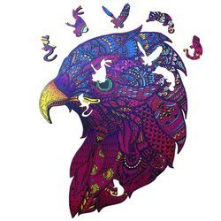 Drewniane Puzzle The freedom hawk Z Elementami Zwierząt