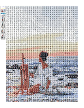 Mozaika Diamentowa 5D Bez Ramy Rysunek Słońca Nad Morzem 30x40 Haft Diamentowy