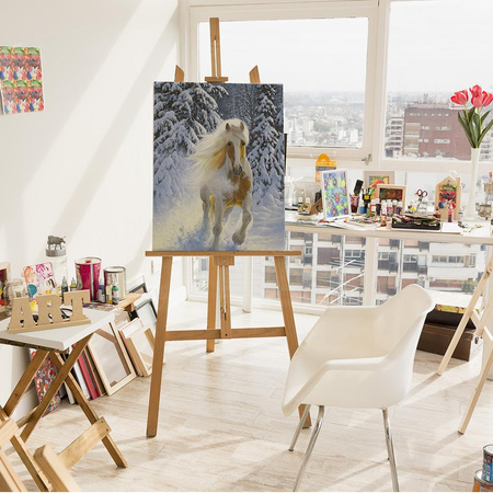 Koń w zimowym lesie Obraz Do Malowania Po Numerach