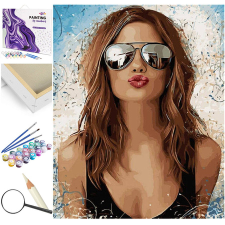 Pani w okularach Obraz Do Malowania Po Numerach