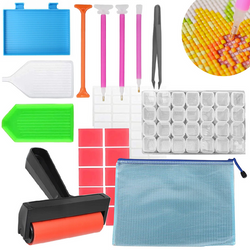 Akcesoria Artystyczne Zestaw Narzędzi Do Mozaiki Diamentowej Organizer Długopisy Do Haftu Wałek Dociskowy