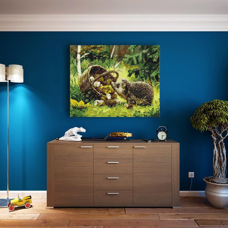 Szczęśliwy Jeż Obraz Po Numerach Bez Ramy