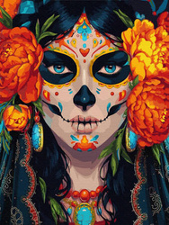 Mozaika Diamentowa 5D Bez Ramy Meksyk w jej oczach 30x40 Haft Diamentowy