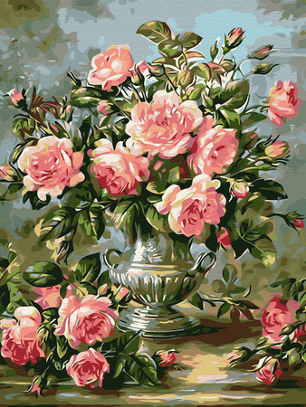 Mozaika Diamentowa 5D Bez Ramy Bukiet Róż 30x40 Haft Diamentowy