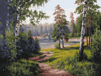 Mozaika Diamentowa 5D Bez Ramy Leśna droga 30x40 Haft Diamentowy