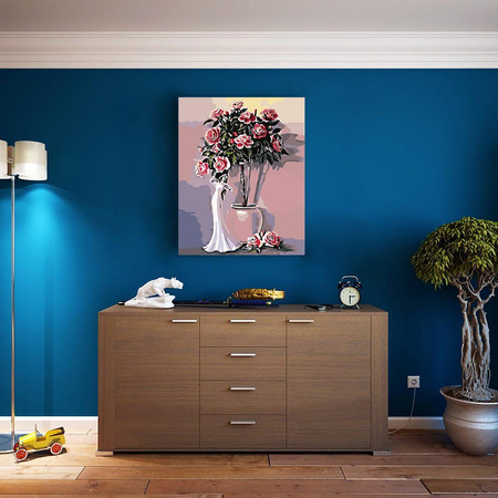 Róże w wazonie Obraz Do Malowania Po Numerach