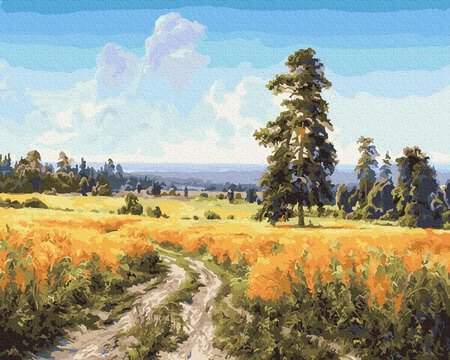 Pole żyta Obraz Po Numerach Bez Ramy