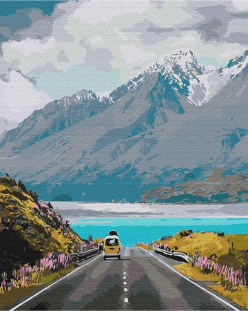 Podróż w góry Obraz Po Numerach Bez Ramy