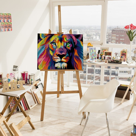 Kolorowy Lew 40x30 cm Proste Malowanie Po Numerach