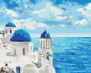 Chmury Santorini Malowanie po Numerach