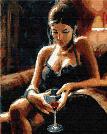 Dziewczyna ze szklanką Obraz Do Malowania Po Numerach