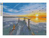 Mozaika Diamentowa 5D Bez Ramy Zachód słońca nad morzem 30x40 Haft Diamentowy